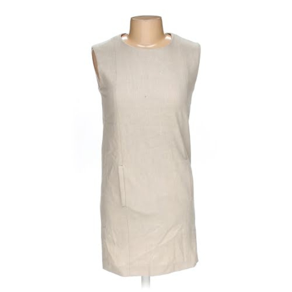 Aviu Elegant Cream Sleeveless Dress 100% Merino Wool